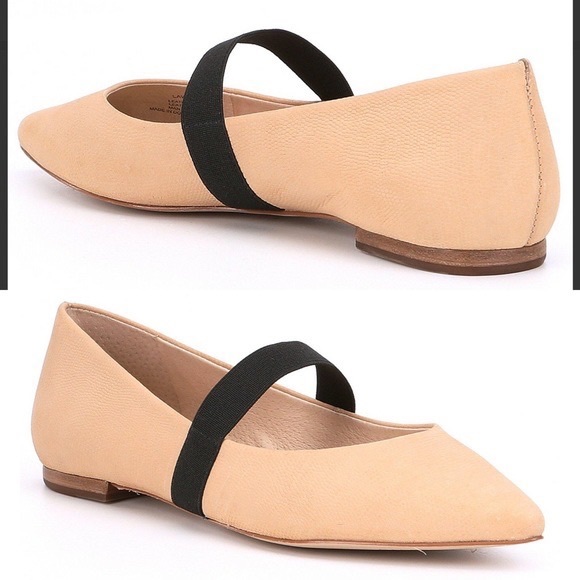 Gianni Bini Shoes - GIANNI BINI Lawver Maryjane Nude Neutral Tan Point Toe Flat Textured Leather 7